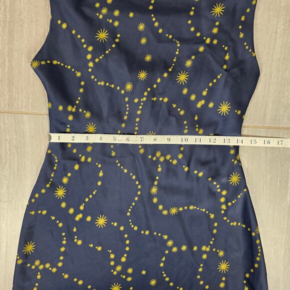 Urban Outfitters Mallory Celestial Slip Dress, Navy & Gold, Sz Medium - Picture 4 of 10